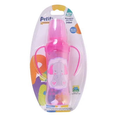 Mamadeira Bebê Petita Estampado Com Alça 240 ml Mamadeira Bebê Petita Estampado Com Alça 240 ml
